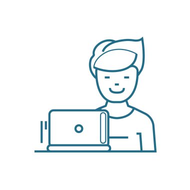 Müşteri sadakat doğrusal simgesi kavramı. Müşteri sadakat çizgi vektör işaret, sembol, şekil.