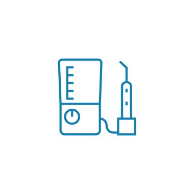 Diş matkap doğrusal simgesi kavramı. Diş matkap çizgi vektör işaret, sembol, illüstrasyon.