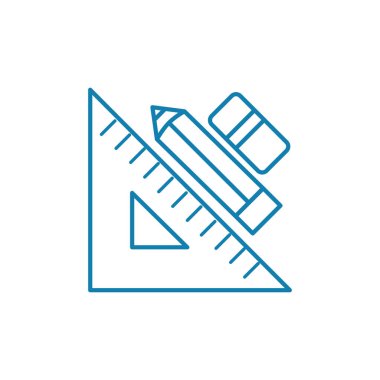 Doğrusal simgesi tasarım araçları. Tasarım araçları çizgi vektör işaret, sembol, şekil.