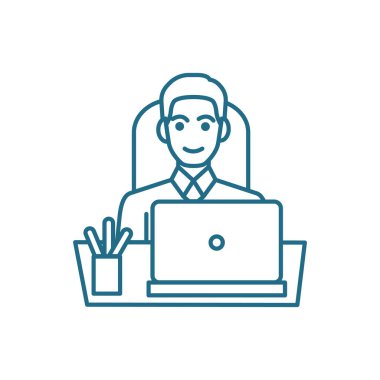 Doğrusal simgesi konsept çalışması arzu. Çizgi vektör işaret, sembol, şekil çalışmak arzu.