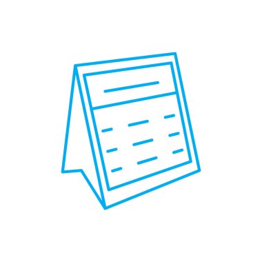 Resepsiyon takvim doğrusal simgesi kavramı. Resepsiyon takvimi satırını işaret, sembol, illüstrasyon vektör.