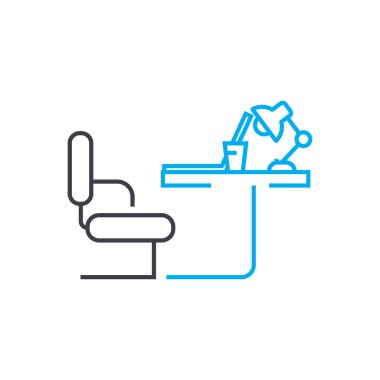 Masaüstü doğrusal simgesi kavramı. Masaüstü çizgi vektör işaret, sembol, şekil.