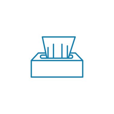 Dezenfekte doğrusal simgesi kavramı siliyor. Dezenfeksiyon mendil satır vektör işaret, sembol, şekil.