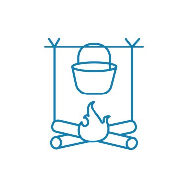 Dixie yangın doğrusal simgesi kavramı. Dixie Yangın hattı vektör işaret, sembol, şekil.