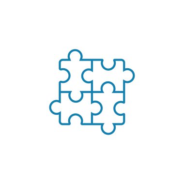 İşin doğrusal simgesi kavram bulmaca. İşin bulmacalar çizgi vektör işaret, sembol, şekil.