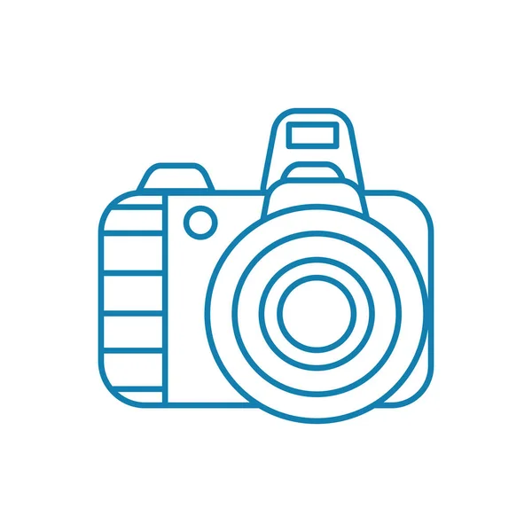 Lineares Icon-Konzept für Digitalkameras. Zeilenvektorzeichen der Digitalkamera, Symbol, Illustration. — Stockvektor
