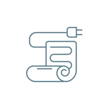 Elektrikli battaniye doğrusal simgesi kavramı. Elektrikli battaniye çizgi vektör işaret, sembol, illüstrasyon.