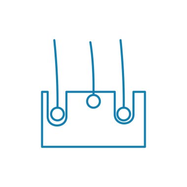 Cilt doğrusal simgesi kavramı incelenmesi. Sınav cilt çizgi vektör işaret, sembol, şekil.
