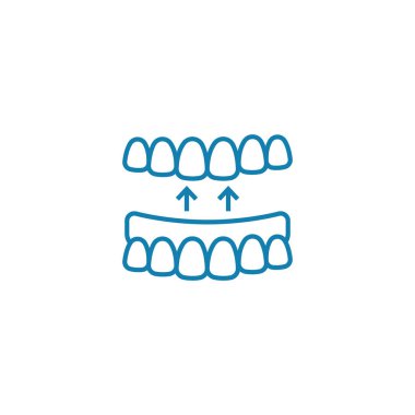 Yanlış çene doğrusal simgesi kavramı. Yanlış çene hattı vektör işaret, sembol, şekil.