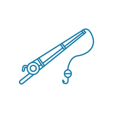 Olta doğrusal simgesi kavramı. Olta çizgi vektör işaret, sembol, illüstrasyon.