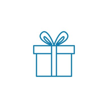Hediye doğrusal simgesi kavramı. Hediyelik çizgi vektör işaret, sembol, şekil.