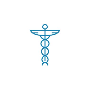 Sağlık sistemi doğrusal simgesi kavramı. Sağlık sistemi satırına işaret, sembol, illüstrasyon vektör.