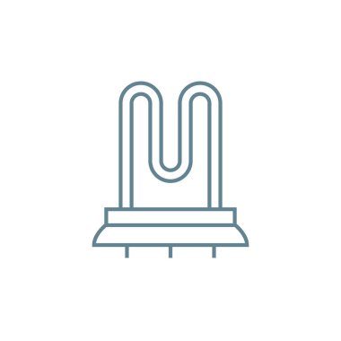 Isıtmalı havlu demiryolu doğrusal simgesi kavramı. Isıtmalı havlu demiryolu hattı vektör işaret, sembol, şekil.