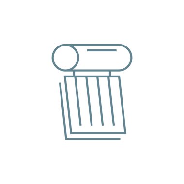 Isıtma elemanı doğrusal simgesi kavramı. Isıtma elemanı çizgi vektör işaret, sembol, illüstrasyon.