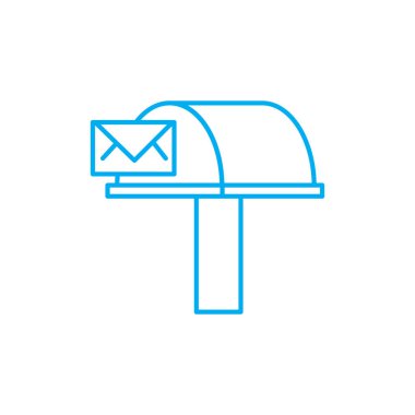 Gelen yazışma doğrusal simgesi kavramı. Gelen yazışma hattı vektör işaret, sembol, şekil.