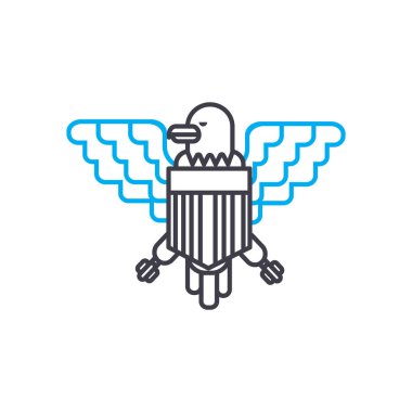 Hint arması doğrusal simgesi kavramı. Hint arması çizgi vektör işaret, sembol, şekil.