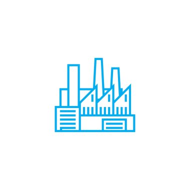 Endüstriyel Tesis doğrusal simgesi kavramı. Endüstriyel Tesis çizgi vektör işaret, sembol, illüstrasyon.