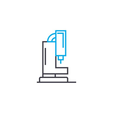 Endüstriyel makine doğrusal simgesi kavramı. Endüstriyel makine çizgi vektör işaret, sembol, illüstrasyon.