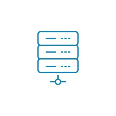 Internet sunucusu doğrusal simgesi kavramı. Internet sunucusu çizgi vektör işaret, sembol, illüstrasyon.
