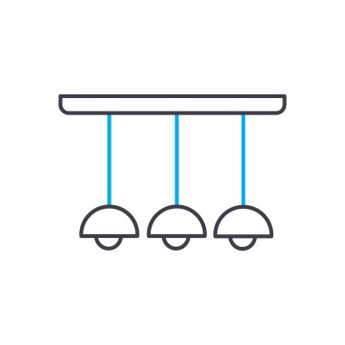 Mutfak lambalar doğrusal simgesi konsepti. Mutfak lambalar satır vektör işaret, sembol, illüstrasyon.