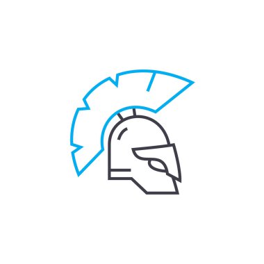 Şövalye zırhı doğrusal simgesi kavramı. Şövalye zırhı çizgi vektör işaret, sembol, illüstrasyon.