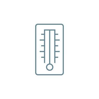 Mercury termometre doğrusal simgesi kavramı. Mercury termometre çizgi vektör işaret, sembol, illüstrasyon.