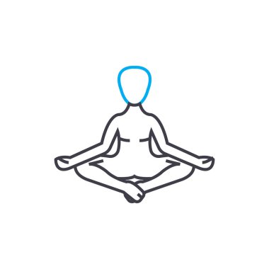 Meditasyon teknikleri doğrusal simgesi kavramı. Meditasyon teknikleri satır vektör işaret, sembol, şekil.