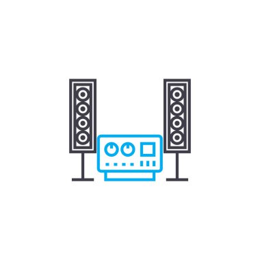 Müzik sistemi doğrusal simgesi konsepti. Müzik sistemi satırına işaret, sembol, illüstrasyon vektör.