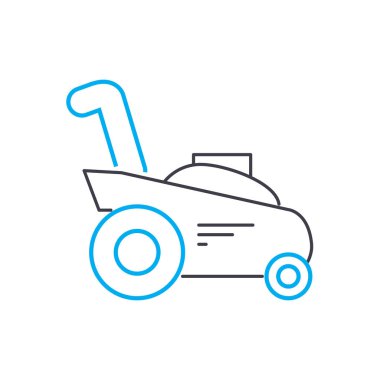 Biçme ot doğrusal simgesi kavramı. Biçme ot çizgi vektör işaret, sembol, illüstrasyon.