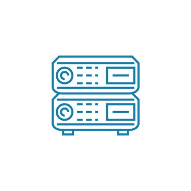 Ağ yönlendiricileri doğrusal simgesi kavramı. Ağ yönlendiricileri satır vektör işaret, sembol, şekil.