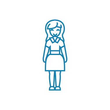 Ofis Yöneticisi doğrusal simgesi kavramı. Ofis yönetici hattı işaret, sembol, illüstrasyon vektör.