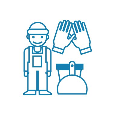 Talep üzerine temiz doğrusal simgesi kavramı. -Nöbetçi temiz çizgi vektör işaret, sembol, illüstrasyon.