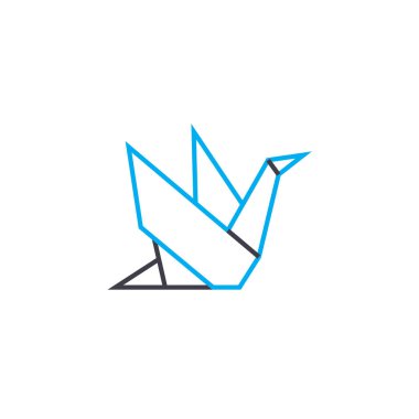 Origami doğrusal simgesi kavramı. Origami çizgi vektör işaret, sembol, illüstrasyon.