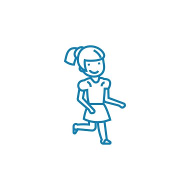 Açık hava oyunları doğrusal simgesi kavramı. Açık hava oyunları satır vektör işaret, sembol, şekil.