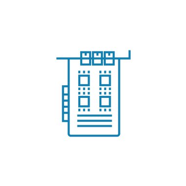 PCI kart doğrusal simgesi kavramı. PCI kart satırı işaret, sembol, illüstrasyon vektör.