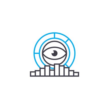 Performans izleme doğrusal simgesi kavramı. Performans izleme satır vektör işaret, sembol, şekil.