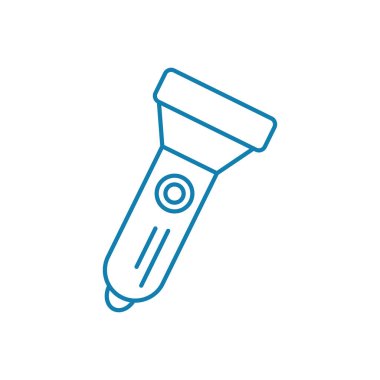 Pocket torch doğrusal simgesi kavramı. Cep feneri çizgi vektör işaret, sembol, illüstrasyon.