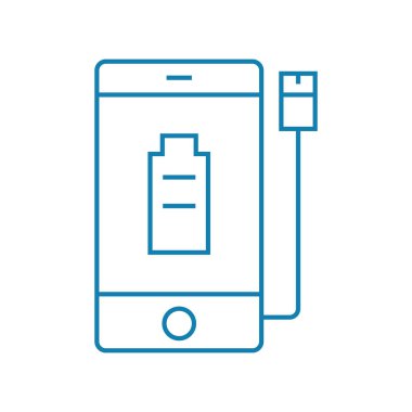 Doğrusal simgesi kavramı güç kaynakları. Güç kaynakları çizgi vektör işaret, sembol, şekil.