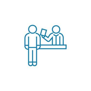 Belge doğrusal simgesi kavram tanıtımı. Belge satırı vektör işaret, sembol, şekil tanıtımı.