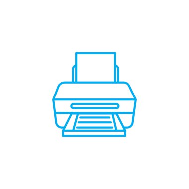 Yazıcı doğrusal simgesi kavramı. Yazıcı çizgi vektör işaret, sembol, illüstrasyon.