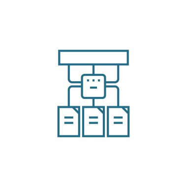 Proje yapısı doğrusal simgesi kavramı. Proje yapısı çizgi vektör işaret, sembol, şekil.