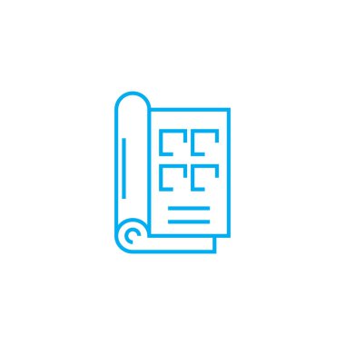 Referans kitabı doğrusal simgesi kavramı. Referans kitabı çizgi vektör işaret, sembol, illüstrasyon.