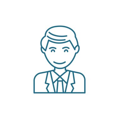 Memnuniyeti kendi iş doğrusal simgesi konsepti ile. Kendi iş hattı vektör işaret, sembol, şekil memnuniyeti.