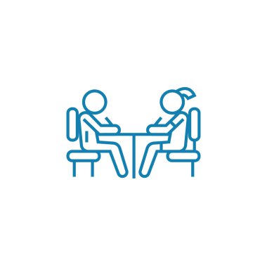 Anlaşma doğrusal simgesi kavramı imzalama. İmzalama anlaşması satırı vektör işaret, sembol, illüstrasyon.