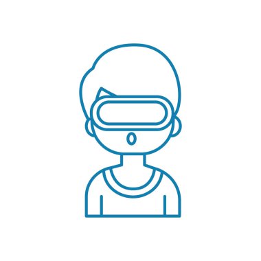 Şnorkel doğrusal simgesi kavramı. Şnorkel çizgi vektör işaret, sembol, illüstrasyon.