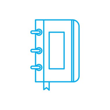 Spiral Defter doğrusal simgesi kavramı. Spiral Defter çizgi vektör işaret, sembol, illüstrasyon.