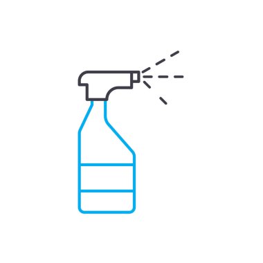 Bitkilerin doğrusal simgesi kavramı püskürtme. Püskürtme bitkiler çizgi vektör işaret, sembol, illüstrasyon.