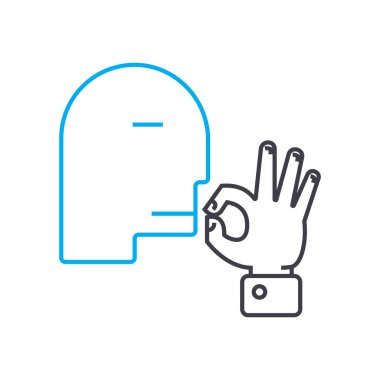 Başarılı adam doğrusal simgesi kavramı. Başarılı adam çizgi vektör işaret, sembol, illüstrasyon.