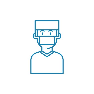 Cerrah doğrusal simgesi kavramı. Cerrah çizgi vektör işaret, sembol, illüstrasyon.