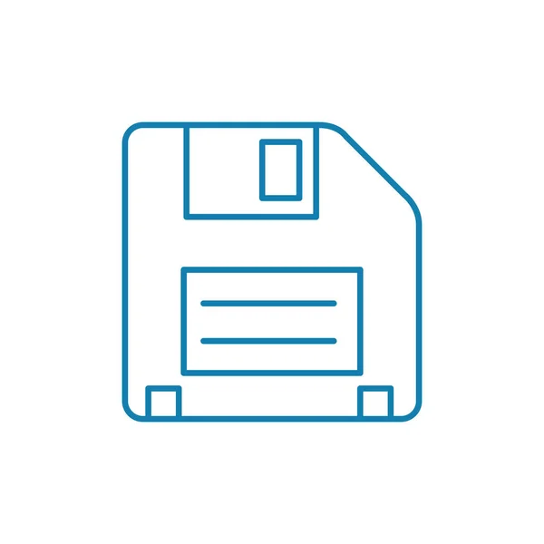 Floppy disk concetto di icona lineare. Disco floppy linea segno vettoriale, simbolo, illustrazione . — Vettoriale Stock